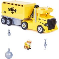 PAW PATROL Rubble 6064242 2-in-1 kravas automašīna ar grāvēju, rotaļu celtnis, gaismas un skaņas, darbības figūriņas, rotaļlieta bērniem no 3 gadu vecuma, daudzkrāsains