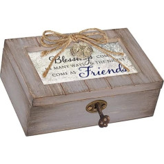 Cottage Garden Blessings Best Friends, Grey Used Medallion Petite Music Box Plays Friend in Jesus