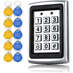 Yavis Metal Code Lock Door Opener Access Control Keyboard 125 kHz EM Card Reader Weigang 26 + 10 Key Fob RFID Proximity Door Entry Access Control System