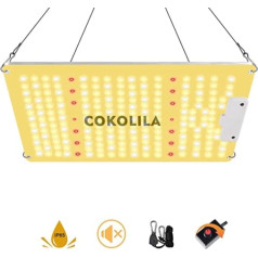 COKOLILA pilna spektra LZB1100 aptumšojama LED augšanas lampa, ūdensnecaurlaidīga augu lampa LED ar 222 gab SMD gaismas diodēm, IR augšanas gaisma 60 x 60 cm iekštelpu audzēšanas telts sēklas, pumpuru augu dārzeņi un ziedi