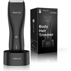 Vikicon Bodygroom Electric Intimate Razor for Men, Intimate Hair Trimmer for Groin Area & Pubic Hair with USB Charging Station, Waterproof, Water/Dry Razor, Hair Trimmer Professional