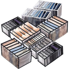 Giyiprpi Pack of 9 Washable Wardrobe Organiser, Stackable Storage Box, Foldable Clothes Drawer, Mesh Separator Box, Jeans Organiser, Drawer Separator for Clothes, Trousers, Jeans, T-Shirt, Underwear