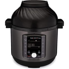 Instant Pot Pro Crisp 11-in-1 elektriskā daudzfunkcionālā plīts — augstspiediena plīts, karstā gaisa cepeškrāsns, lēnā plīts, tvaicētājs, grils, dehidratators un Sous Vide mašīna — melns nerūsējošais tērauds, 1500 W, 7,6 l, Pro Cr