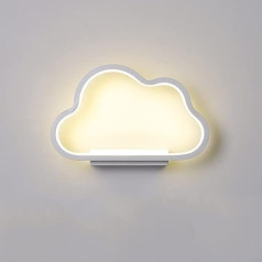 Ztwleed LED Indoor Wall Light, 20 W Cloud-shaped Wall Lamp, LED, Three Colour Adjustable, Modern Wall Lighting for Bedroom, Living Room, Stairs (White)