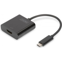 Digitus Grafiskais adapteris hdmi 4k 30hz uhd uz usb 3.1 type c, ar audio, melns, garums 15cm