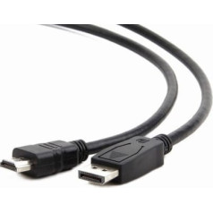 Gembird cc-dp-hdmi-3m kabelis (displejs m - hdmi m -; 3m; melns)