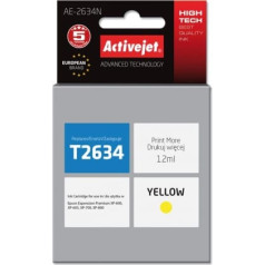 Activejet ae-2634n tinte (epson 26 t2634 aizvietotājs; supreme; 12 ml; dzeltena)