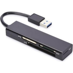 Ednet 4-port USB 3.0 SuperSpeed card reader (Compact Flash, SD, Micro SD / SDHC, Memory Stick), black