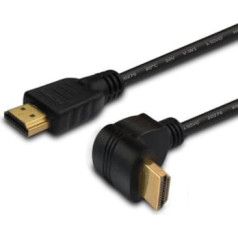 Savio HDMI kabelis (m) v2.0, 1,5 m, varš, melns, leņķveida, zeltīts, Ethernet / 3d, cl-108