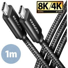 Action Bucm432-cm10ab usb-c cable - usb-c, usb4 gen 3x2 1m, pd 100w, 8k hd, alu, black braid