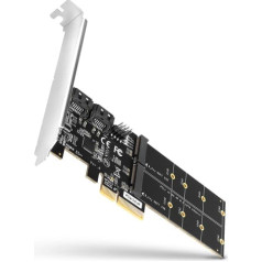 Action pces-sa4m2 pcie kontrolieris 2x iekšējais sata 6g ports + 2x iekšējais m.2 b-key sata ports, sp&lp