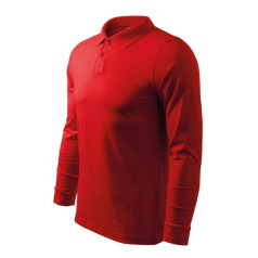Рубашка поло Malfini Single J. LS M MLI-21107 красная / L