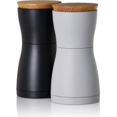 Adhoc Twin Pepper and Salt Mill Set High-Efficiency Ceramic Grinder CeraCut