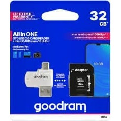 Goodram MicroSD class 10 UHS I 32GB Atmiņas karte + Karšu lasītājs