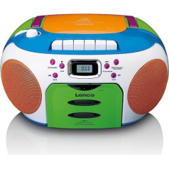 Lenco SCD-971 Bērnu radio - Kasešu radio ar CD - CD radio - Kasešu atskaņotājs - Stereo skaļrunis - Austiņu ligzda - Ierakstu atmiņa - Krāsains