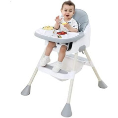 UBRAVOO HA-019 Baby High Chair 6 Months Plus High Chair for Babies and Toddlers with Footrest, Removable Double Tray, Easy to Clean High Chair for Feeding for Babies, Boys and Girls