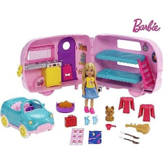 Barbie Chelsea Camper and Doll Play Set or Food Truck Dolls Toy from 3 Years, multicoloured