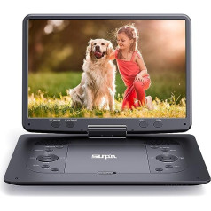 16.9 Inch Portable DVD Player with 14.1 Inch HD Large Screen, Children's DVD Player, Unique Extra Button Design, Portable with 5 Hour Rechargeable Battery, Sync TV Video Player, Portable
