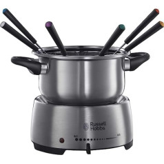 Russell Hobbs Fiesta 22560-56 Electric Fondue Set [Cheese Fondue, Chocolate Fondue or Oil/Broth Fondue] (Includes 6 Coloured Forks, Dishwasher Safe & Non-Stick 1.2L Stainless Steel Pot, 1200W)