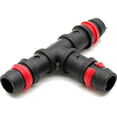 DOJA Barcelona 16 mm T-Piece Irrigation, Pack of 100, T-Hose Connector for Drip Irrigation, Diameter 16 mm, with Safety Ring, Accessories for Garden Hose, Garden Watering, etc.