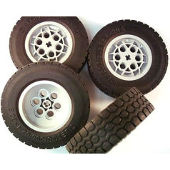 'Lego Truck Tyre 62.4 x 20s with New Light Grey Rim 4 Pieces.
