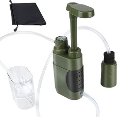 Merourii Outdoor Water Filter, 3000 L Drinking Water Filter, Camping, 0.01 Micron Personal Filter, Table Water Filter, Portable Water Conditioner for Prepper Emergency Equipment for Outdoors, Hiking