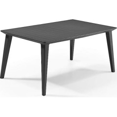 Allibert by Keter Lima Graphite Rectangular Garden Table up to 6 People Plastic 157 x 97 cm