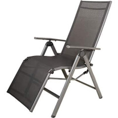 Ambientehome Corfu Recliner Chair Aluminium Anthracite Approx. 73 x 60 x 114 cm