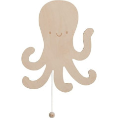 BO BABY'S ONLY - Baby wall lamp - octopus - wall light for baby room - night lamp with battery for children's room - FSC quality mark wooden lamp - 25,000 hours of burning - wall lamp can be painted