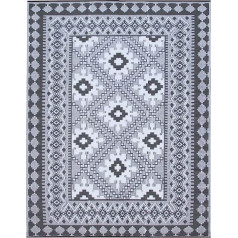 Santex Tile TT001 apgriežami plastmasas paklāji iekštelpu āra, viegli tīrāmi āra terases paklāji (pelēki, 8x10)