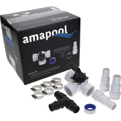 Amapool Bypass Set Pool 12-Piece I Set for Pool Heating and Sand Filter System I 3-Way Valve Pool I Connection Set Pool I Complete Set for Pool Hose 32 mm and 38 mm
