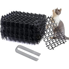 12 x Thorn Grid Animal Barrier Against Cats Animal Repellent Scat Spike, Matte Digging Stopper Prickle Strip Home Spike Mat, Contains 6 Garden Nails