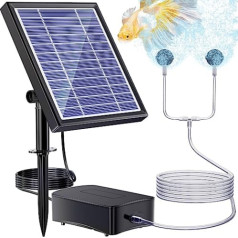 Biling Solar Oxygen Pump for Pond, Outdoor Solar Pond Aerator with Battery Aerator with Aquarium Oxygen Tube and Air Bubble Stone, for Water Circulation in the Garden
