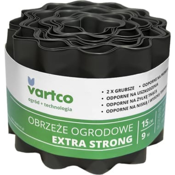 Agaplast Dārza apmale viļņota 15cm x9m Vartco Extra Strong pelēka