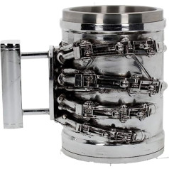 Nemesis Now B4656N9 Terminator 2 Tankard 17 cm sveķi ar nerūsējošā tērauda ieliktni, sudraba