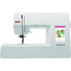 ALFA Smart Plus Electronic Sewing Machine, Plastic, White, 100 puntadas