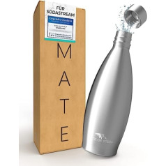 MATE OF STEEL® Premium 900 ml nerūsējošā tērauda pudele Sodastream Crystal - Mazgājama trauku mazgājamajā mašīnā nerūsējošā tērauda dzeramā pudele sodas straumēšanai - Ūdens karbonatora metāla pudeles