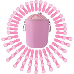 60 clothes pegs in glitter design with soft grip, latest staple technology with compression springs, durable and sustainable, with glitter particles and 1 cotton peg bag, light lilac