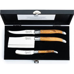 'Luxoleo Stainless Steel and Olive Wood Laguiole Cheese Knife Set Knife Set