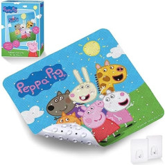 Peppa Pig neslīdošs dušas paklājiņš bērniem - pretpelējums dušas paklājiņš Peppa Pig ventilatoriem, antibakteriāls, ar piesūcekņiem, pakaramiem un drenāžas caurumiem, 53 x 53 cm