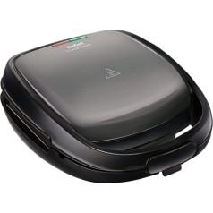 Tefal Snack Time 2-in-1 Combi Appliance SW341B [(Belgian) Waffle Iron and (Triangular) Sandwich Toaster, 2 Removable Non-Stick Plate Sets (Dishwasher Safe); Multifunctional; 700W]
