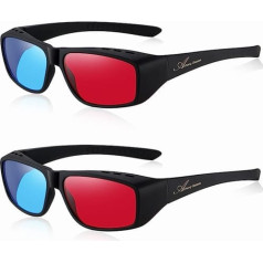 AoHeng Red Blue 3D Anaglyph Glasses for Movies or PC Games Red/Cyan 3D Glasses Pack of 2