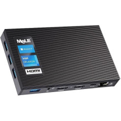 MeLE Klusāks 3Q Mini PC Celeron N5105 8GB DDR4 256GB Windows 11 Pro Mini galddators NVMe M.2 2280 SSD, bez ventilatora galda mikrodators Atbalsta 4K, 2.4/5.8 WiFi 6.0, Gigabit Ethernet, BT5.2