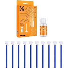 K&F Concept Sensor Cleaning Set with 10 Pieces Microfibre Swabs 16 mm and 20 ml Liquid Cleaner for APS-C Cameras, Cleaning Kit for DSLR Camera Lenses Filters