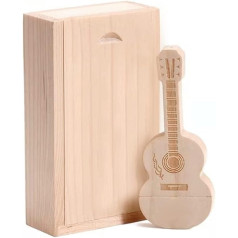 Maple Wood Guitar USB 2.0 zibatmiņas disks 64 GB ar koka kastīti (2,0, 64 GB)