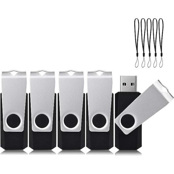 64 GB USB Stick Pack of 5 ABLAZE Black USB 2.0 Memory Stick 32 GB Pack of 5 Rotate Metal