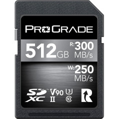 SD UHS-II 512 GB Card V90 - Up to 250 MB/s Write Speed and 300 MB/s Read Speed | For Professional Filmmakers, Photographers and Content Curators - by Prograde Digital