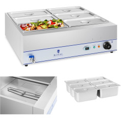 Bain-Marie ūdens sildītājs ar krānu 6 x GN 1/3 2000W 230V Royal Catering