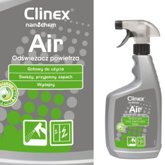 Efektīvs gaisa atsvaidzinātājs, kas izsmidzināts uz CLINEX Air - Relaxing Note 650ML virsmām