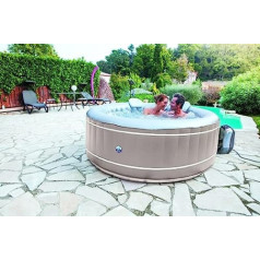 NetSpa piepūšamais Whirlpool TÜV pārbaudīts, 4 personu spa pašpiepūšamais apsildāmais baseins āra un iekštelpu (Whirlpool Canyon 4 personas 168 x 168 x 70 cm) (Whirlpool SANTORIN 4 cilvēki, diametrs 175 x 70 cm)